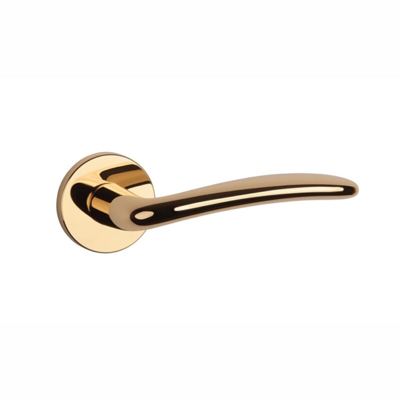 The Ambrosia handle in PVD polished gold brings luxury and elegance to modern interiors, making it a premium choice for interior doors.