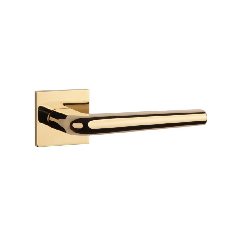 Elevate your space with Funkia on Square Rosette in PVD polished gold, offering premium, luxury handles with a modern, stylish design.