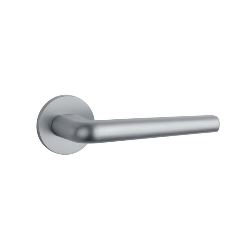 Tev Handles presents the Funkia in satin chrome, a luxury interior handle perfect for modern indoor spaces.