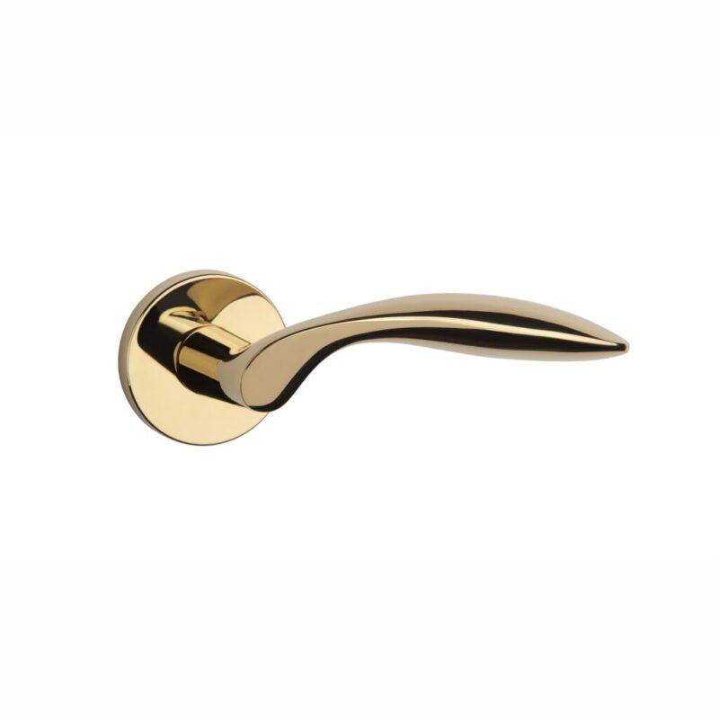 Discover the Gerbera in PVD polished gold from Tev Handles, a premium modern handle ideal for luxury indoor spaces.